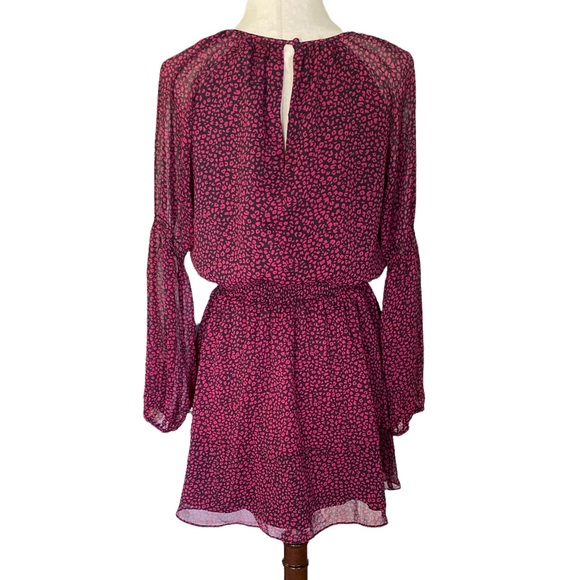 NWT Rachel Roy Lola Wild Pink & Black Leopard Draped Ruffle Tunic Dress - S - Picture 8 of 16